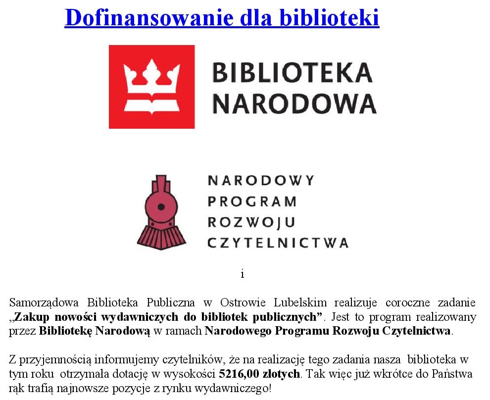 Logo programu narodowy program rozwoju bibliotek
