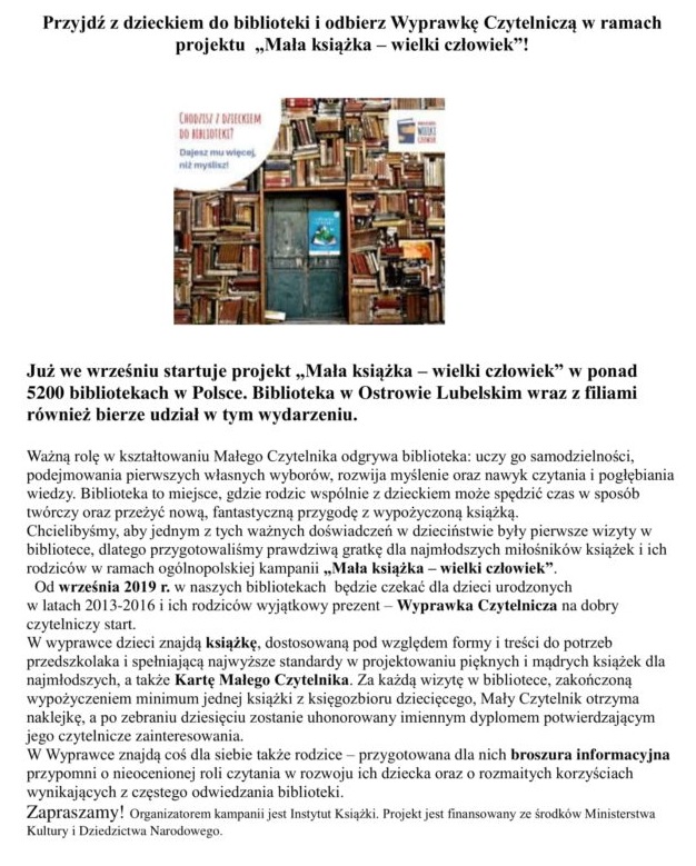 Plakat mała książka - wielki człowiek