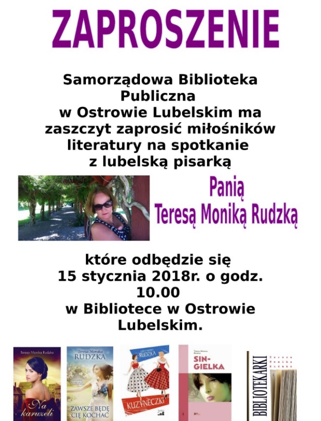 Zaproszenie na spotkanie z pisarką